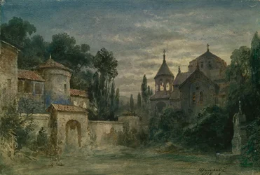 Bühnenbild für die Oper Die Macht des Schicksals von G. Verdi, 1875