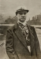Porträt des englischen Jockeys Georges Stern