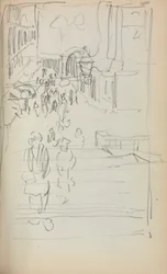Italienisches Skizzenbuch: Treppe mit Figuren Seite 165, 1898-1899
