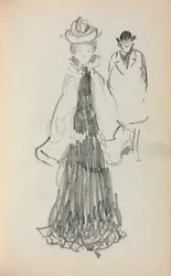 Italienisches Skizzenbuch: Stehende Frau und Mann Seite 125, 1898-1899