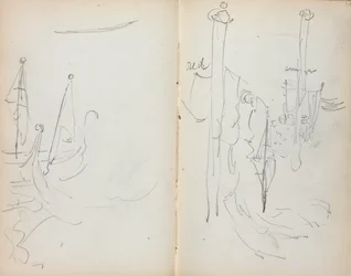 Italienisches Skizzenbuch: Venezianischer Hafenblick Seite 33 & 34, 1898-1899