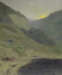Landschaft bei Dämmerung