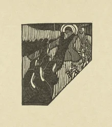 Illustration mit Kreuztragung Christi und Nonnen bei Gedicht in Gedichtband Sagesse von Paul Verlaine