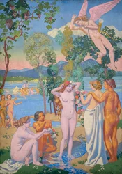 Die Geschichte von Psyche, Tafel I. Eros wird von Psyches Schönheit getroffen