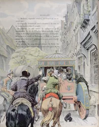 Ermordung Heinrichs IV. durch François Ravaillac in der Rue de la Ferronnerie am 14. Mai 1610, ca. 1900