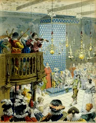Geschichte Frankreichs: Ein Ball am Hof von König Ludwig XIII. (1601-1643) mit Königin Marie de Medici (1575-1642) und Kardinal Richelieu (Armand Jean du Plessis)