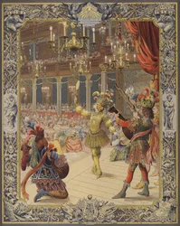 Ludwig XIV., als Sonne kostümiert, tanzt im Ballet de la Nuit