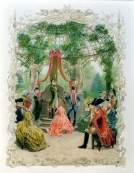 Freimaurerische Initiationszeremonie einer Freimaurerin um 1785, 1890