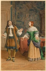 Molière und Catherine de Brie (Illustration)