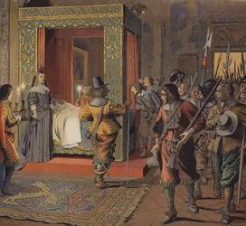 Die Nacht des 9. Februar 1651, die Miliz marschiert am Bett des jungen Ludwig XIV. vorbei