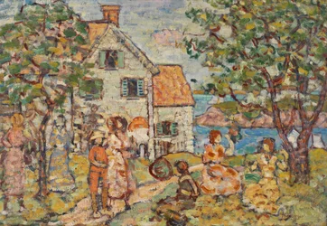 Strand und zwei Häuser