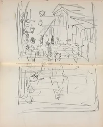 Italienisches Skizzenbuch: Brücke mit Figuren (Seite 209 & 210)
