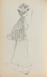 Italienisches Skizzenbuch: Stehende Frau im Profil (Seite 130)
