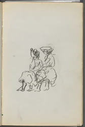 Skizzenbuch, The Dells, Nr. 127, Seite 119: Zwei sitzende Figuren
