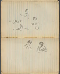 Skizzenbuch, Seite 094 & 95: Schwimmende Figuren