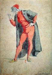 Kostüm und Theaterfigur: Pantalone (Hose, Doktor) Aus „Masken und Narren“ (Italienische Komödie oder Commedia dell