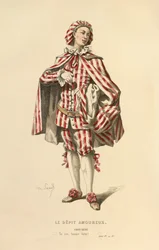 Kostüm für die Rolle des Gros-René, um 1868 (Gravur)