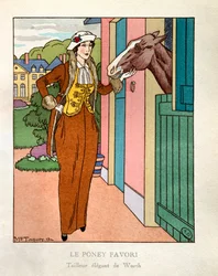 Das Lieblingspony. Pariser Mode: Stilvoller Schneider von Charles Frederic Worth (1825-1895)