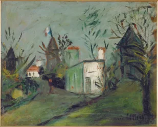 Blick auf Montmartre am 14. Juli