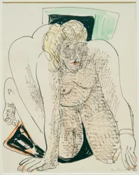 Kriechende Frau
