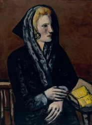 Dame mit grauem Kapuzon