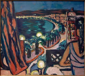 Promenade des Anglais (Nizza vom Hotel bei Nacht)