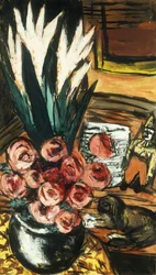 Stillleben mit Roten Rosen und Butchy