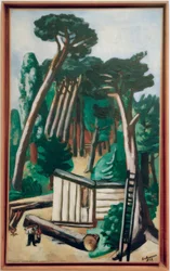 Waldlandschaft mit Holzfällern