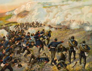 Deutsche Infanterie stürmt die Höhen von Spicheren, Schlacht von Spicheren