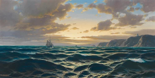 Marine, untergehende Sonne an der Küste