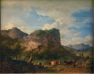 Kühe vor einer Felswand bei Oberaudorf