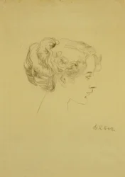 Kopf einer Frau im Profil