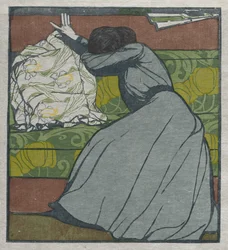 Das Kissen (Martha Kurzweil auf einem Diwan sitzend)