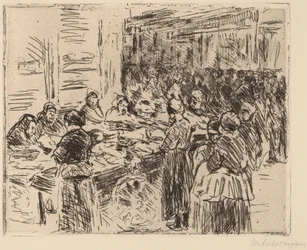 Aus dem jüdischen Viertel in Amsterdam: Fischmarkt an der Straßenecke