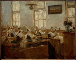 Nähschule - Arbeitssaal im Amsterdamer Waisenhaus