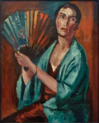 Frau mit Fächer