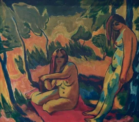 Frauen am Waldrand