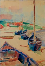 Kurenkähne am Strand