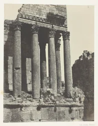 Baalbeck (Heliopolis), Tempel des Jupiter, Ansicht vom Südostwinkel; Syrien