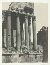 Baalbeck Heliopolis, Tempel des Jupiter, Ansicht vom Südostwinkel, Syrien, 1849-51, gedruckt 1852