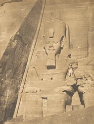 Östlicher Koloss des Speos von Phré, in Abousembil Porträt von Ramses dem Großen, März 1850