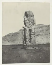 Gournah, Koloss von Amenophis III; Theben, Tafel 56 aus dem Album "Ägypten, Nubien, Palästina und Syrien" (1852)