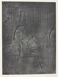 Großer Tempel der Isis in Philä, Tôth Ibiocéphale; Nubien, Platte 79 aus dem Album "Ägypten, Nubien, Palästina und Syrien" (1852)