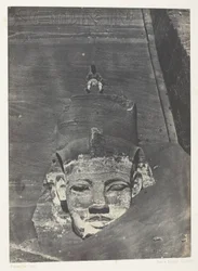 Ibsamboul, Westkoloss des Späos von Phrè; Nubien, Tafel 107 aus dem Album "Ägypten, Nubien, Palästina und Syrien" (1852)