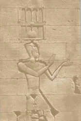 Kalabscheh, Skulptur der hinteren Fassade des Tempels, 1849-51