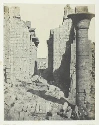 Palast von Karnak, Hof der Bubastiten und Haupteingang der Hypostylhalle, Theben, 1849-51