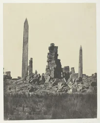 Palais de Karnak, Die Obelisken, Theben, 1849-51, gedruckt 1852
