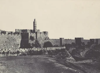 Palästina. Jerusalem. Westlicher Teil der Mauern, 1850