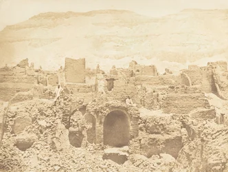 Ruinen einer christlichen Stadt, in Médinet-Habou Theben, 1849-50