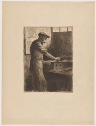 Auguste Delâtre bei der Arbeit